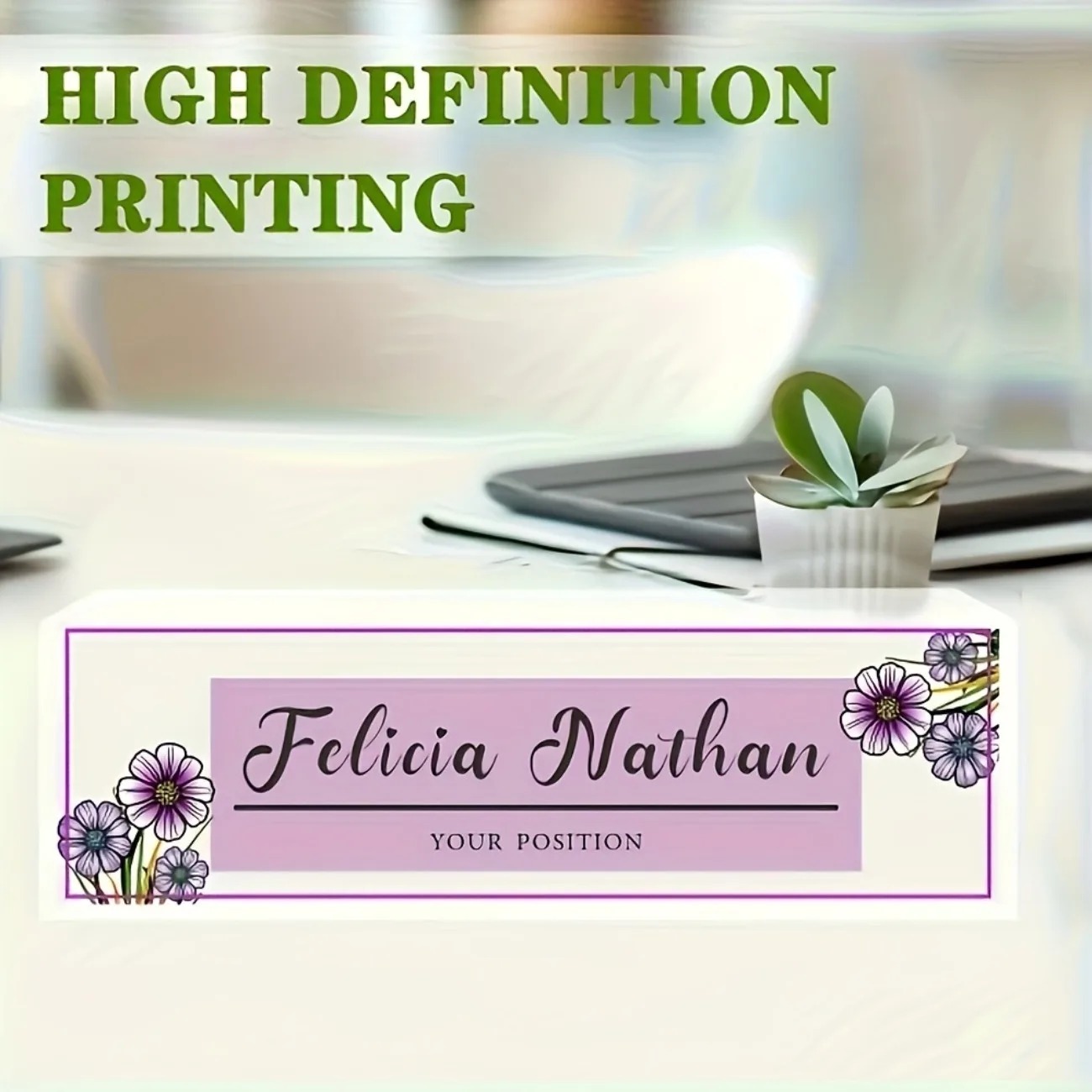 Desk Name Plate - Elegante Placa de Nome de Mesa