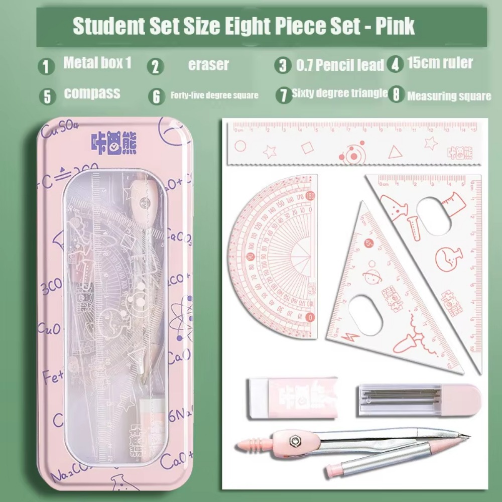 Compass Geometry Set - Conjunto de Geometria Multifuncional 8 Peças/Conjunto